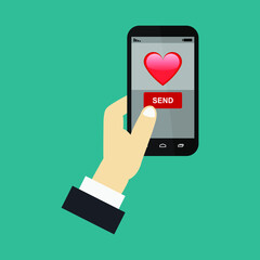 Send heart on smartphone