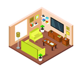 Isometric lounge room