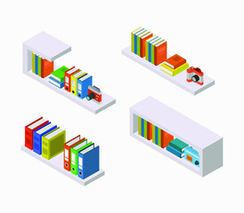 Isometric book shelf