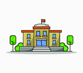 School illustrated on white background
