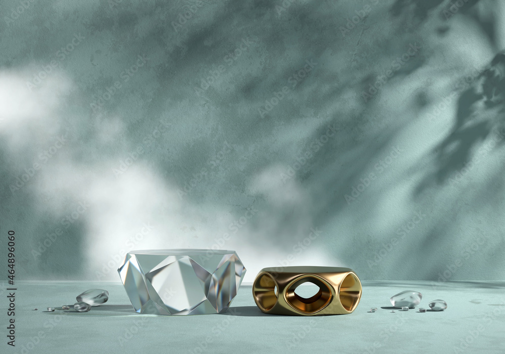 Aufkleber 3d rendering abstract platform podium product presentation backdrop