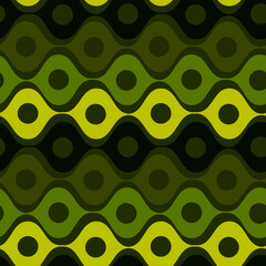 Stylized waves and circles between them. Wallpapers, textiles, packaging, background for websites or mobile applications