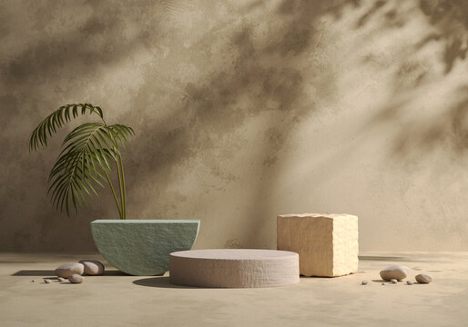 3D rendering abstract platform podium product presentation backdrop