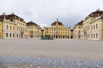 Fototapeta na wymiar Ludwigsburg, Germany. Ludwigsburg residence - the baroque palace of the rulers of the Württemberg house, 1704-1733