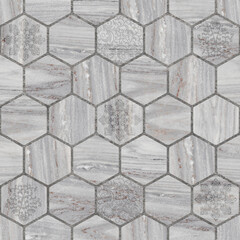 hexagon shape stone marble mosaic background