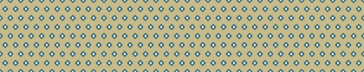 Seamless pattern with white and blue kilim