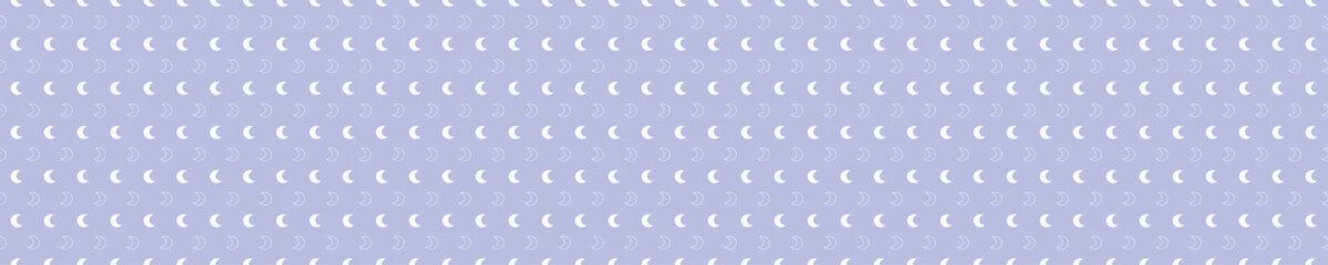 Blue seamless pattern with white moon