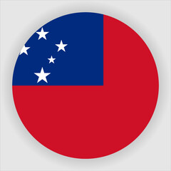 Samoa Flat Rounded Country Flag button Icon