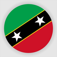 Saint Kitts and Nevis Flat Rounded Country Flag button Icon