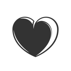 Heart silhouette in simple style isolated on white background. Vector illustration
