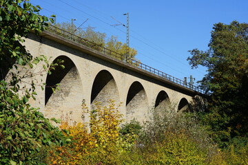Fototapeta premium the Viadukt in Bielefeld at the lake