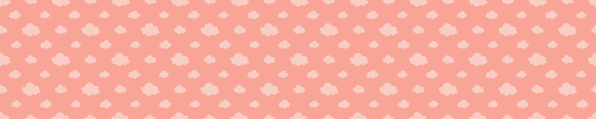 Seamless pattern with pink clouds