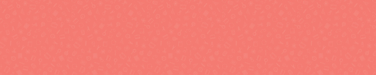 Pink seamless pattern with school supplies icons