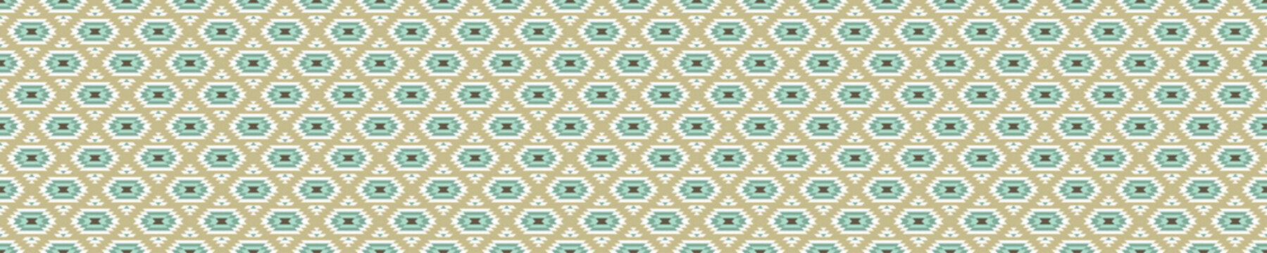 Blue and beige kilim seamless pattern