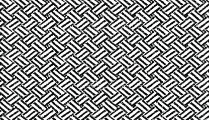 Monochrome texture composed of irregular graphic elements. Distressed uneven grunge background. Abstract vector illustration. Overlay for interesting effect and depth. Isolated on white background.