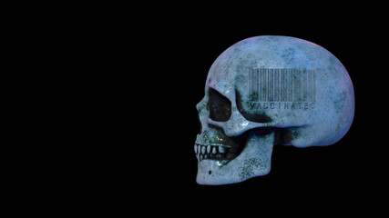 Totenschädel / Totenkopf mit geprägtem Barcode 