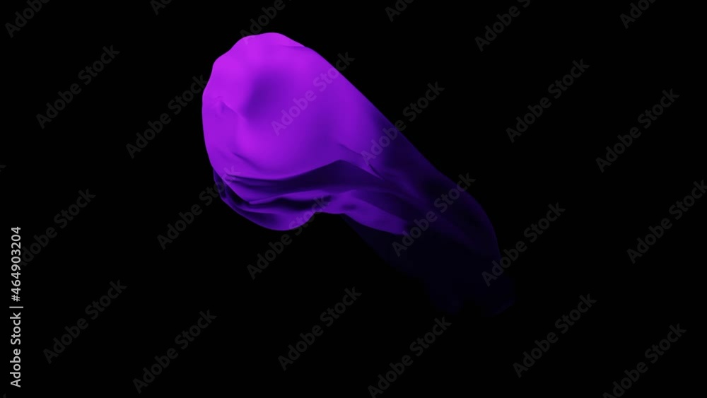 Poster 3d fabric moving in air. design. colored fabric with beautiful folds floats in air. floating ghostly