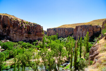 Ihlara Valley in Aksaray Turkey. Historical and natural landmark of Turkey