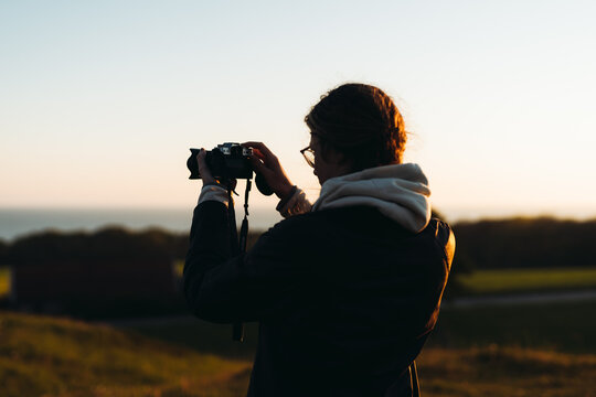 Photographer in the sunset