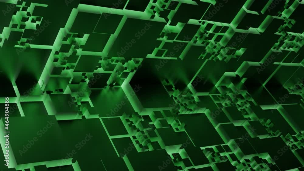 Poster square neon lines in walls. design. cybernetic walls with square patterns and neon lines. beautiful 