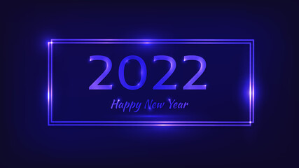 2022 Happy New Year neon background