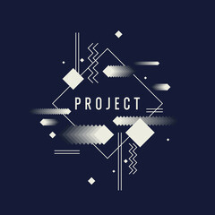 Abstract background in a modern trendy style. Poster with simple flat different geometric shapes.