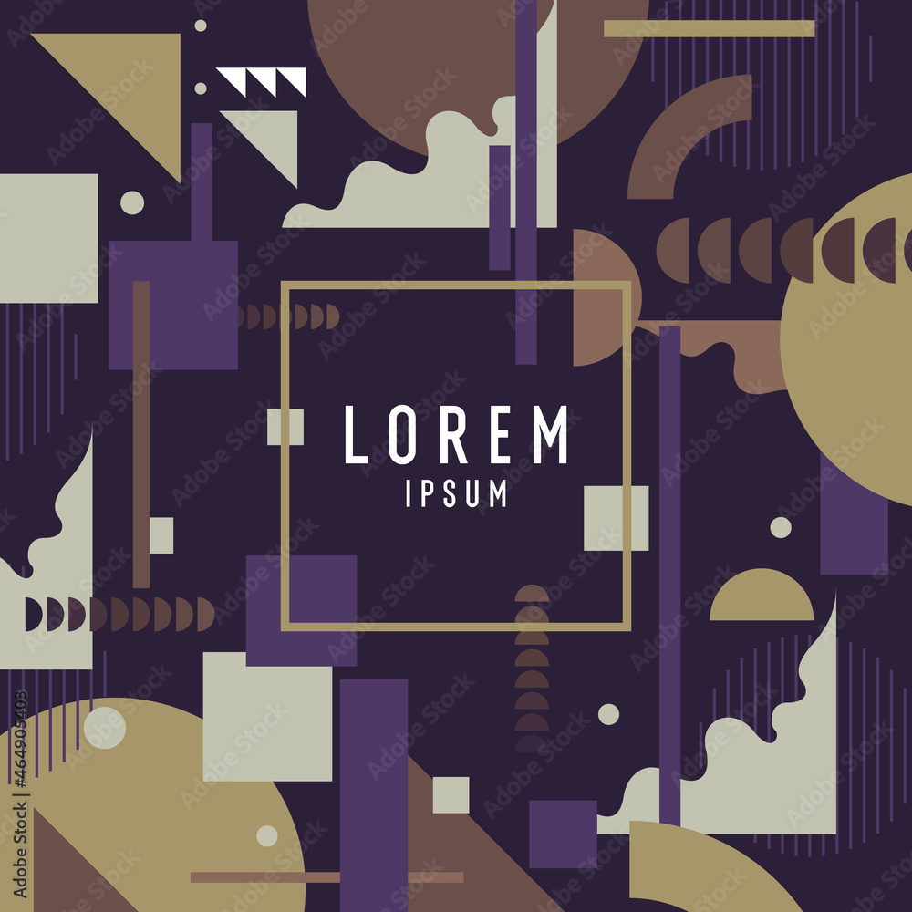 Poster abstract background in a modern trendy style. poster with simple flat different geometric shapes.