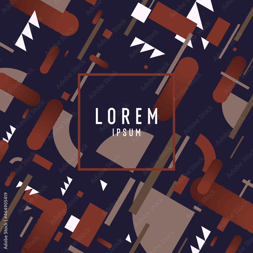 Poster abstract background in a modern trendy style. poster with simple flat different geometric shapes.