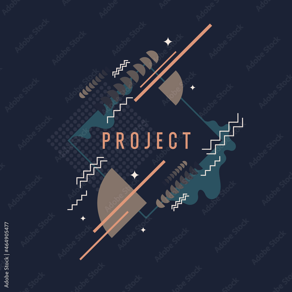 Poster abstract background in a modern trendy style. poster with simple flat different geometric shapes.