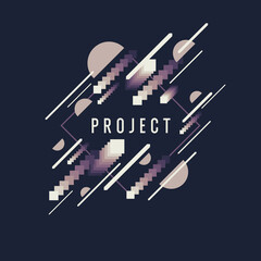 Geometric background with various shapes. Fashionable vector graphics for design. Abstract background for the site.