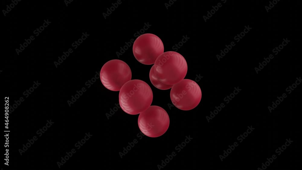 Poster abstract pink 3d spheres moving in a black space. creative seamless loop 3d rendered motion graphic 