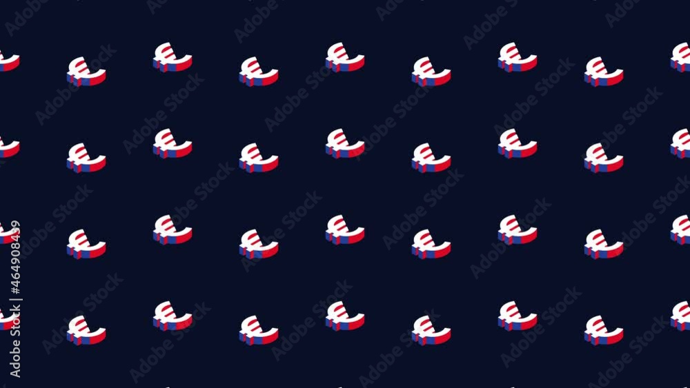 Aufkleber european currency euro isometric symbols in animated mosaic. simple seamless loop modern motion grap