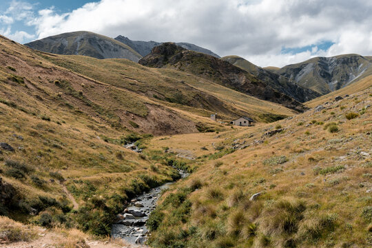Woolshed Creek Hut at the Mount somers track, New Zealand