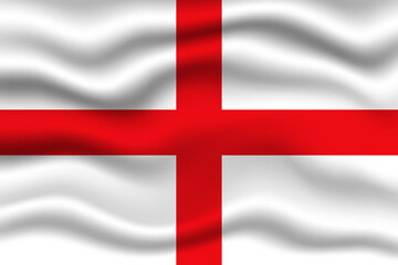 Obraz premium England wave on flag realistic effect. Fabric textile waving on wind effect vector illustration