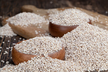 pearl barley for cooking porridge, made from barley