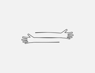 Hand, hug, care icon. Vector illustration. Flat design.
