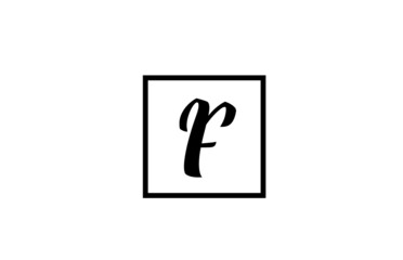 F alphabet letter logo icon. Simple black and white design for business and company