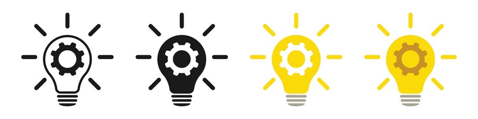 Lamp and Cogwheel - An innovative lamp and gear. Web design.