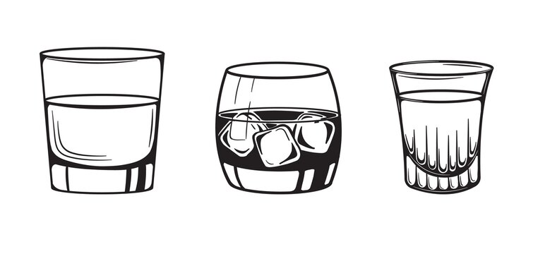glass cocktails sketch alcoholic hand drawn engraving vector illustration.