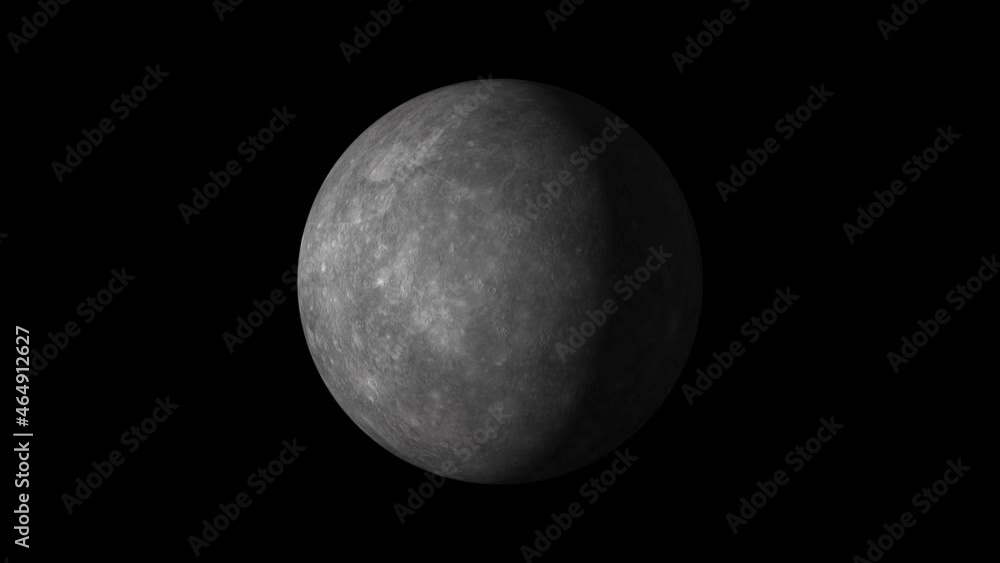 Wall mural solar system's planet of mercury animation in green screen. mercury is rotating.