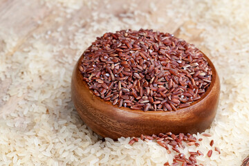 mixed rice of several types before cooking