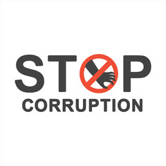 Stop corruption vector sign illustration
