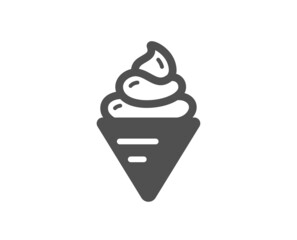 Ice cream icon. Dessert food sign. Frozen gelato symbol. Classic flat style. Quality design element. Simple ice cream icon. Vector