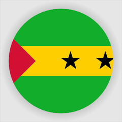 Sao Tome and Principe Flat Rounded Country Flag button Icon