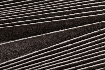 the old used completely dirty filter is black