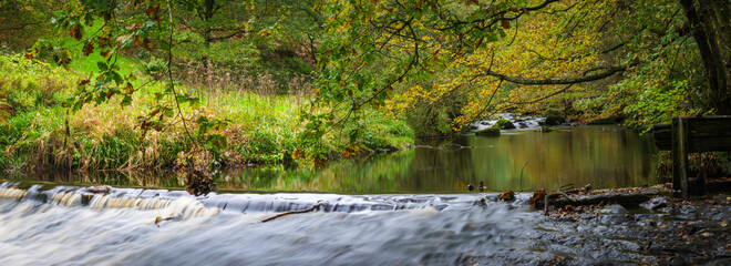 water flowing into the river