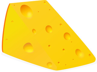 Slice of cheese vector isolated on white background