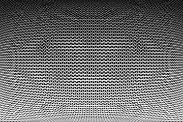 Abstract geometric halftone pattern in 3D convex shape.