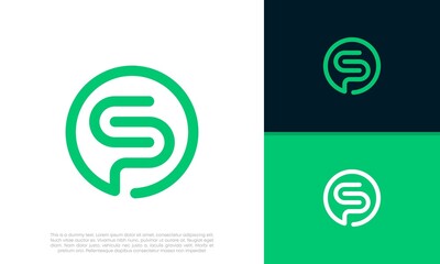 Initials CP. SP logo design. Initial Letter Logo.	