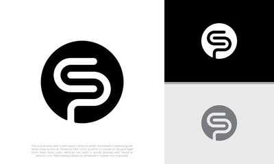 Initials CP. SP logo design. Initial Letter Logo.	